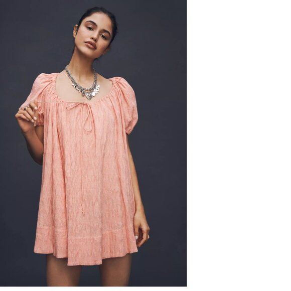 Anthropologie Maeve Scoop-Neck Mini Swing Dress size S red color new nwt - Picture 2 of 7